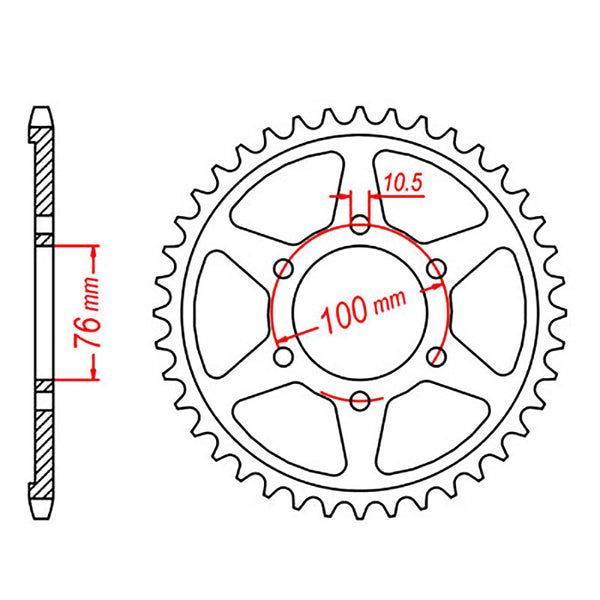 MTX 816 (2) Steel Rear Sprocket #530 47 Tooth