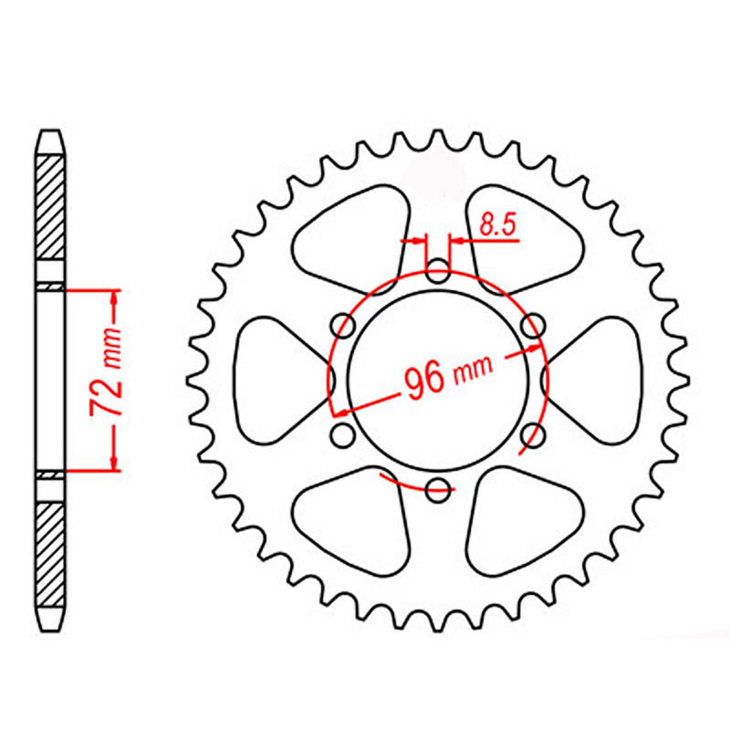 MTX Parts Spkt Rear Oe Steel 820 46T