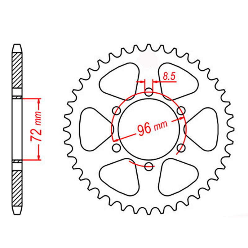 MTX Parts Spkt Rear Oe Steel 820 48T