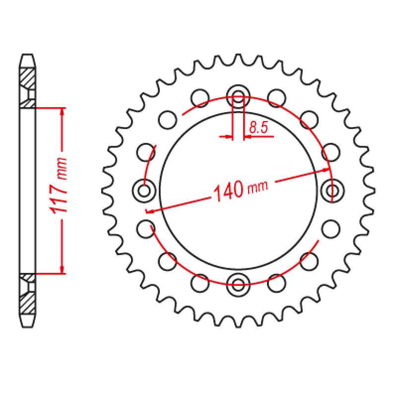 SPKT REAR OE STEEL 831 46T