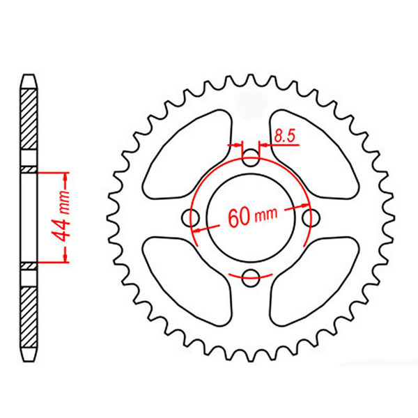 SPKT REAR OE STEEL 833 49T #428