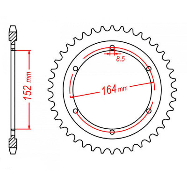 SPKT REAR OE STEEL 841 46T #530