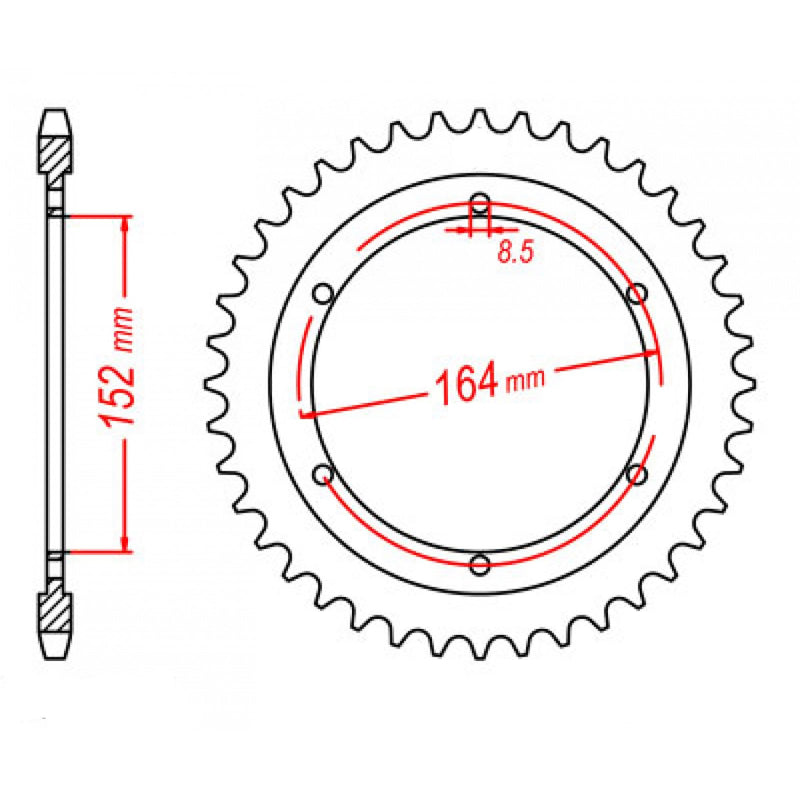 SPKT REAR OE STEEL 841 46T