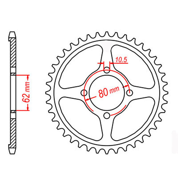 SPKT REAR OE STEEL 843 49T #428