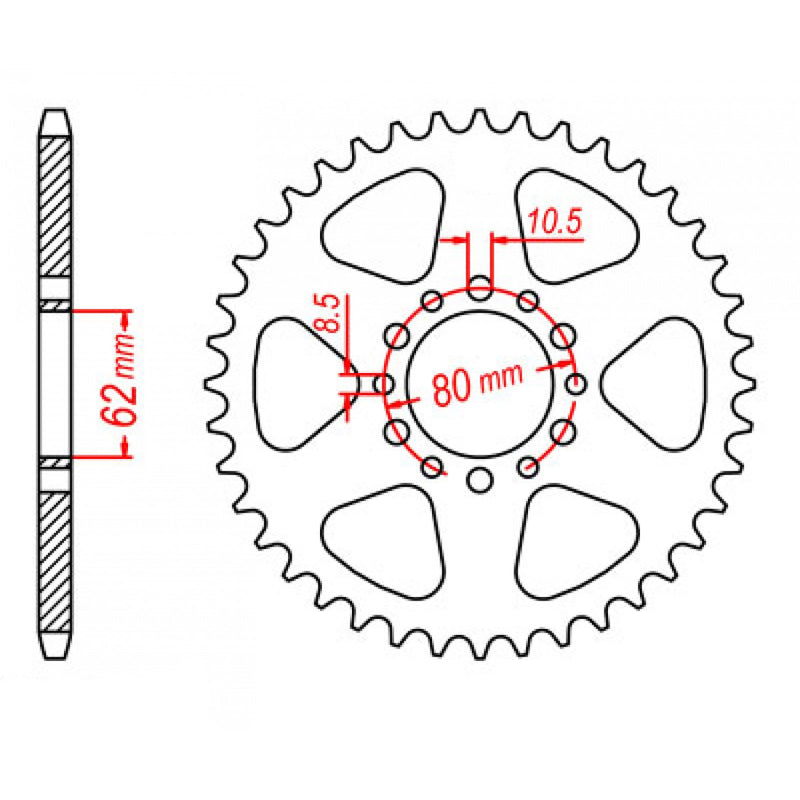 SPKT REAR OE STEEL 845 47T