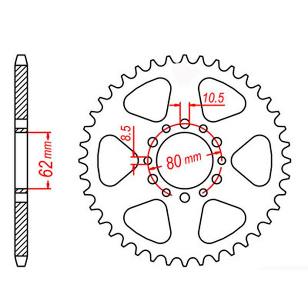 SPKT REAR RK STEEL 845 47T #520