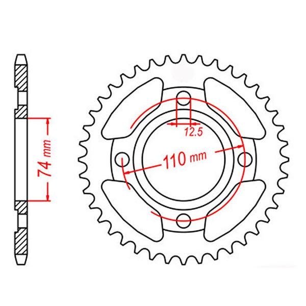 SPKT REAR OE STEEL 854 41T #530