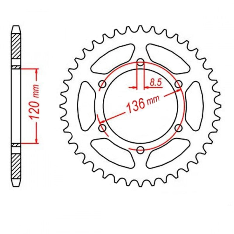 MTX Parts Spkt Rear Oe Steel 846 39T