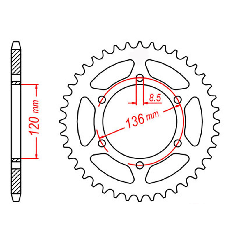 MTX Parts Spkt Rear Oe Steel 846 43T