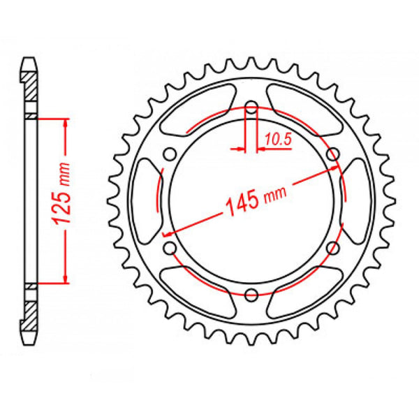 SPKT REAR OE STEEL 865 45T #530