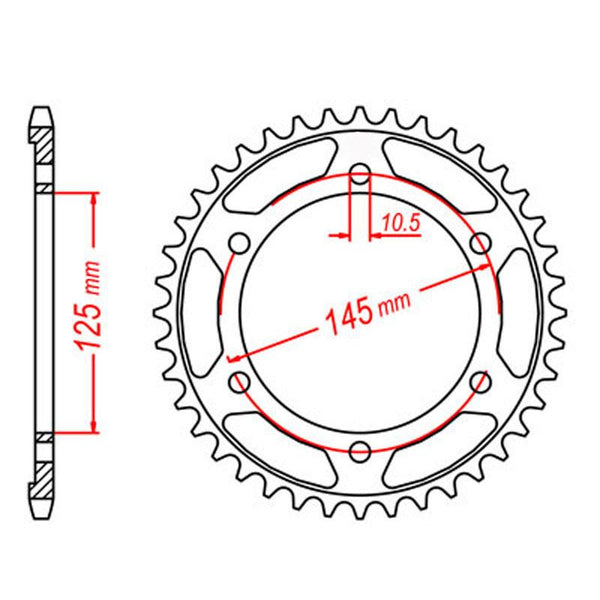 SPKT REAR RK STEEL 867 43T #525