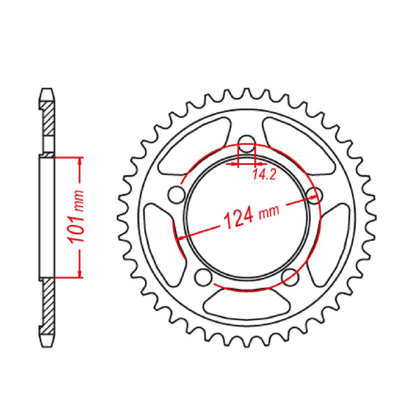 SPKT REAR OE STEEL 898 38T #525