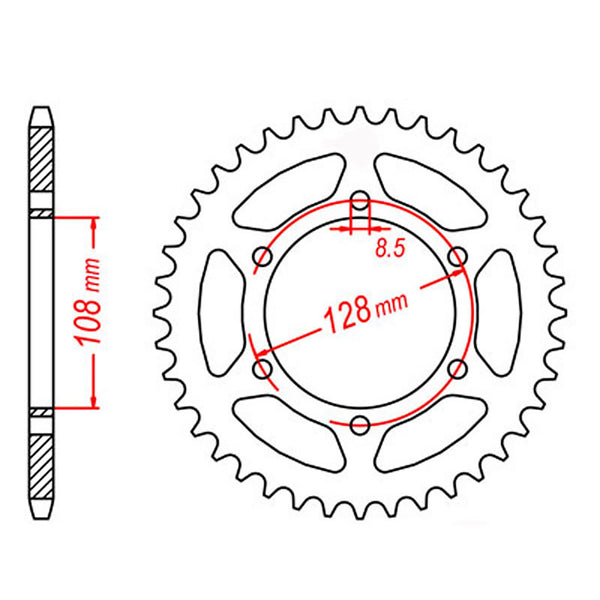 SPKT REAR OE STEEL 804 53T #428