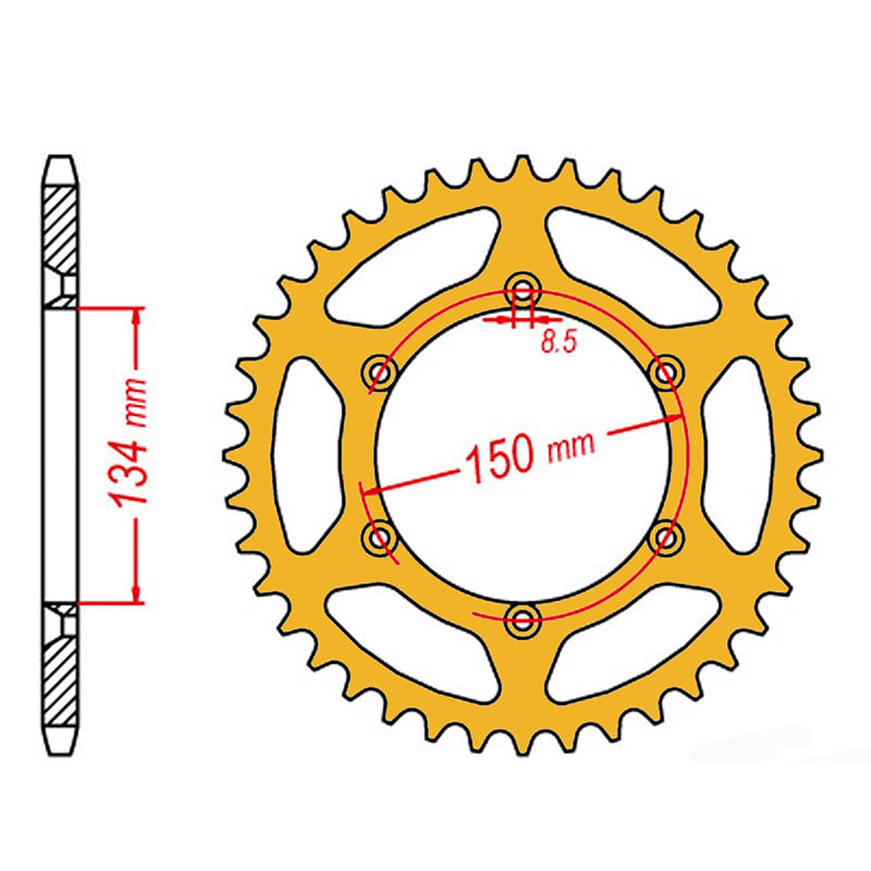 SPKT REAR ALLOY MTX ZERO GLD 460 47T