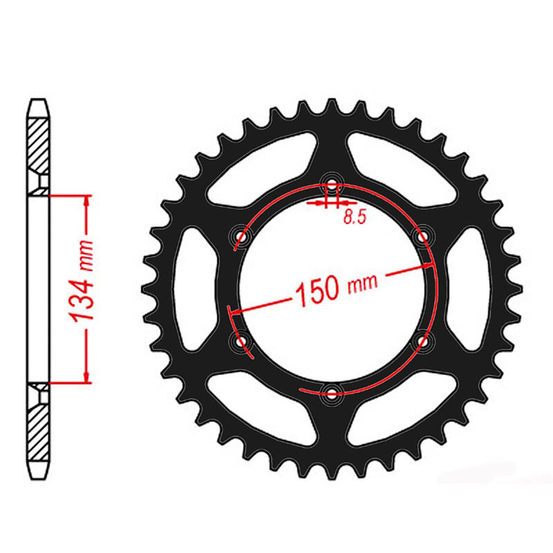 SPKT REAR ALLOY MTX ZERO BLK 460 52T