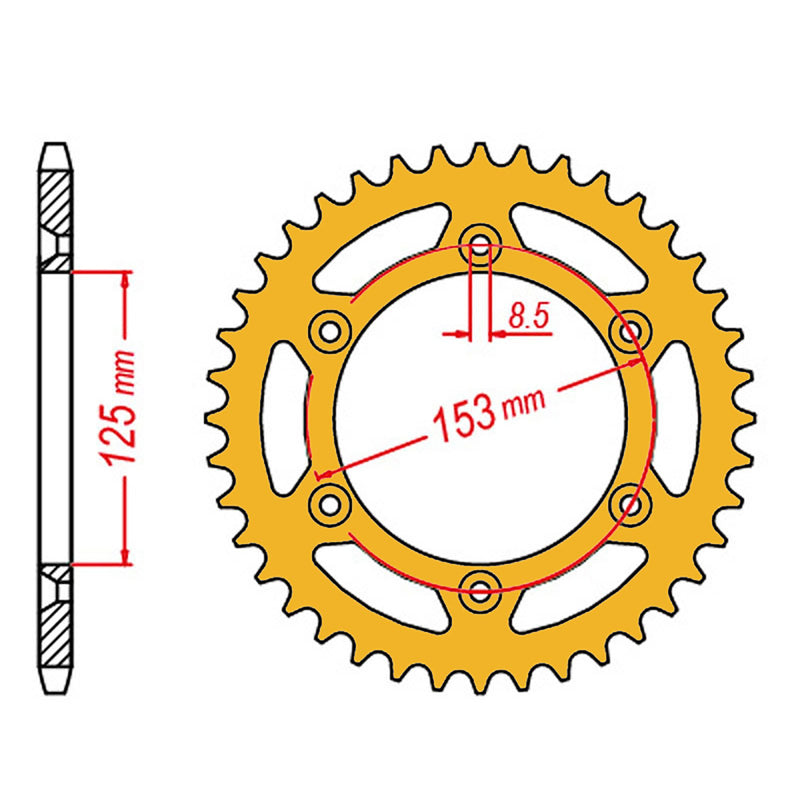 SPKT REAR ALLOY MTX ZERO GLD 210 52T