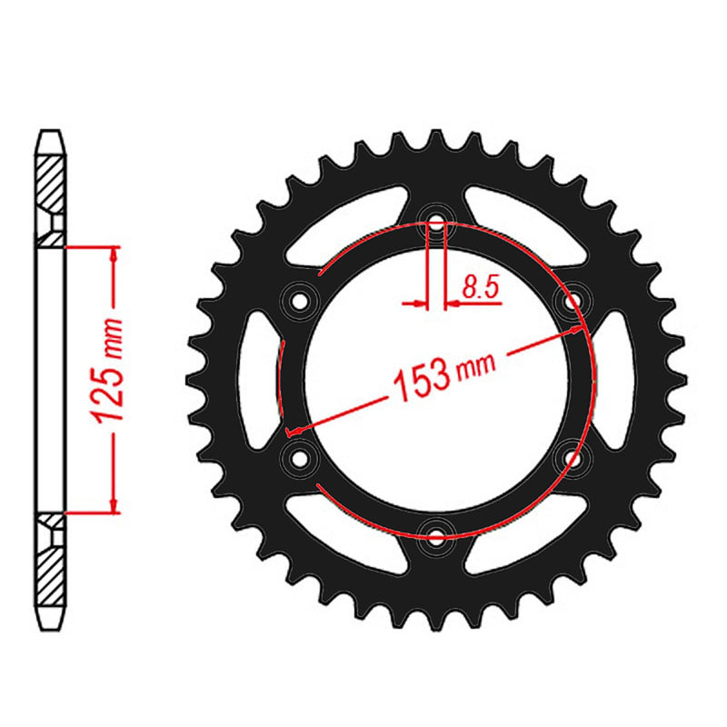 SPKT REAR ALLOY MTX ZERO BLK 210 52T