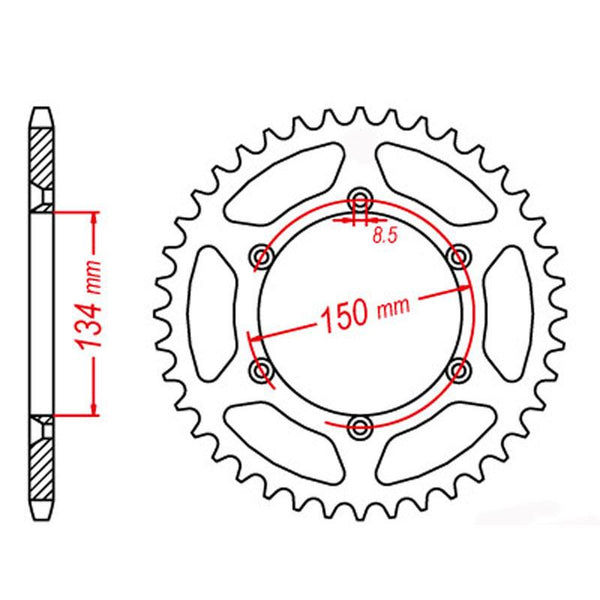 SPKT REAR MTX HORNET LIGHTWEIGHT STEEL 460 48T #520