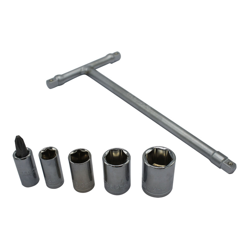 Whites Mini T-handle Socket Set 6/8/10/12/14MM+PHILLIPS