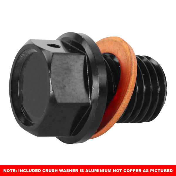 Whites Magnetic Sump Plug Black M10 X 15 - P1.25