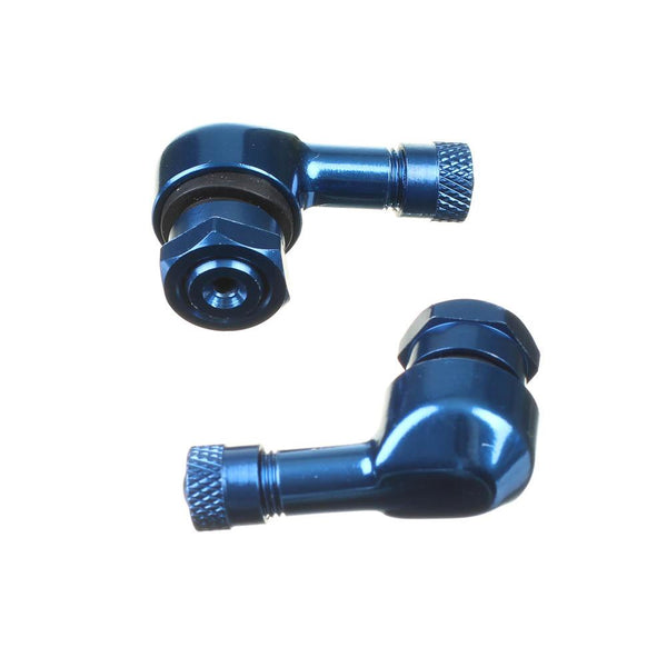 Whites 90 Degree Alloy Valves 11.3MM (jap) - Blu (pair)