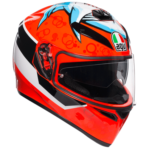 AGV K3 SV Attack Red Orange Road Helmet Size Large 60cm