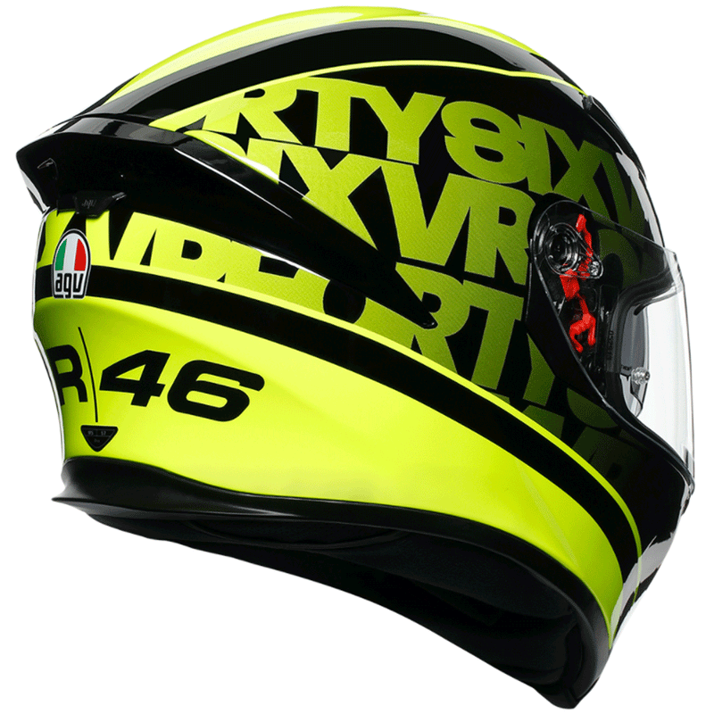 AGV K5 S Rossi Fast 46 Black Hi Vis Yellow Road Helmet Size Medium Small 57cm