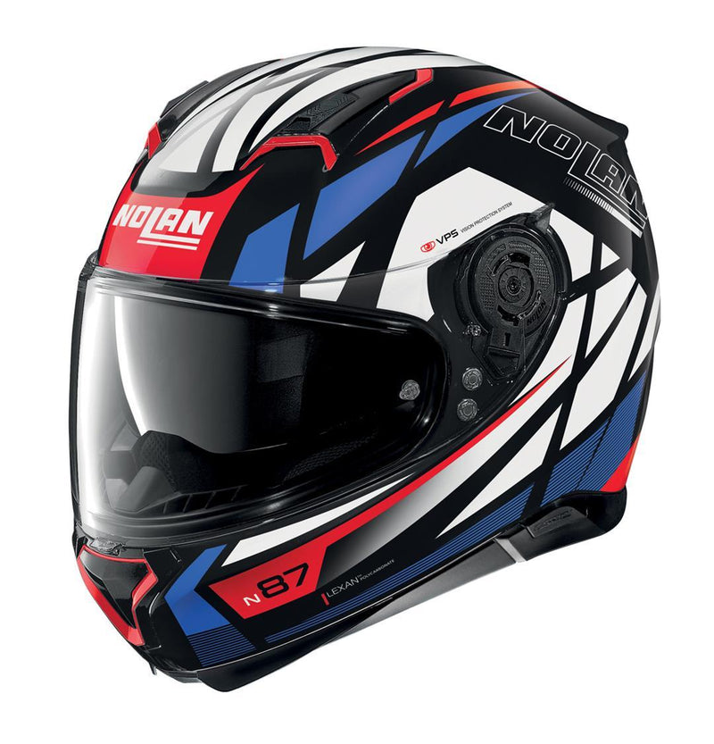 Nolan N87 Full Face Helmet Black White Blue Red Size Medium 58cm