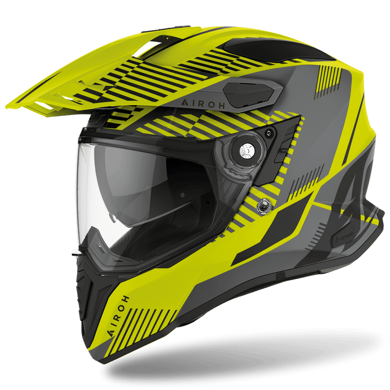 Airoh Commander Boost Yellow Matt Adventure Motorcycle Helmet Size Medium 58cm