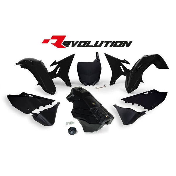 Rtech Revolution Plastics Kit Yamaha YZ125 YZ250 YZ250X 02-21 Black