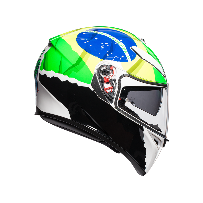 AGV K-3 SV 2017 Morbidelli Green Blue Black Brazil Road Helmet Size Medium Large 58cm