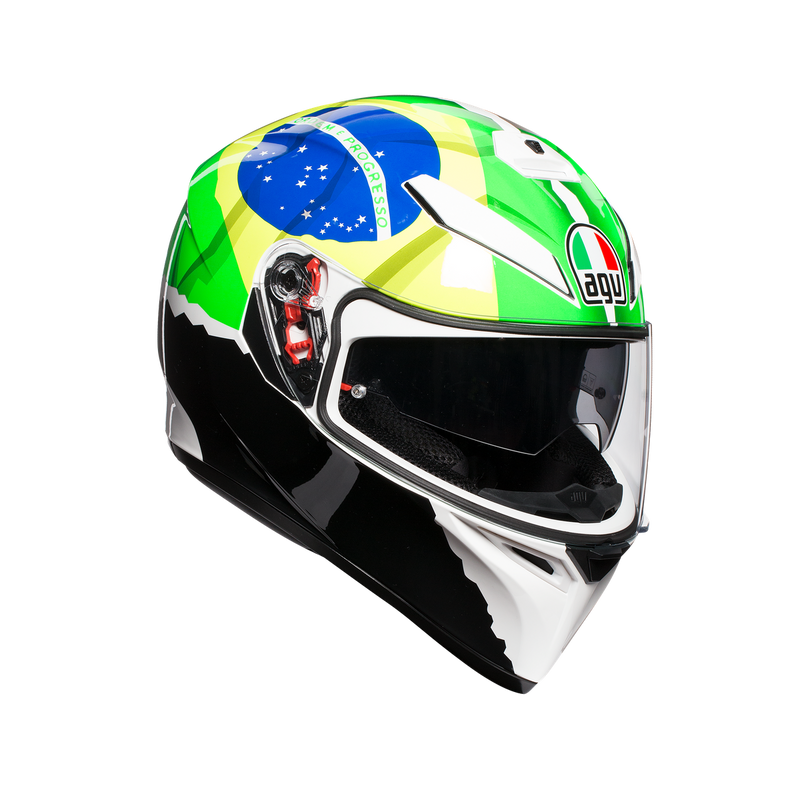 AGV K-3 SV 2017 Morbidelli Green Blue Black Brazil Road Helmet Size Large 60cm