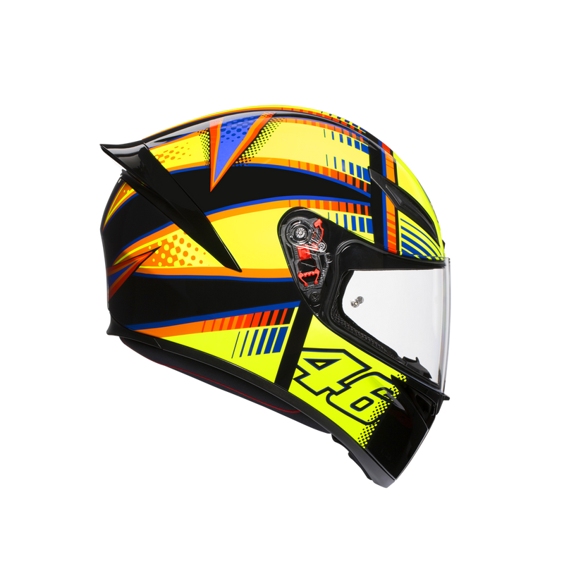 AGV K1 Rossi Soleluna 2015 Hi Vis Yellow Black Road Helmet Size Medium Small 57cm