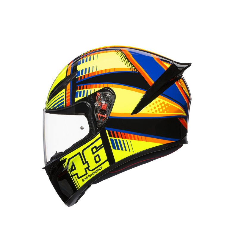 AGV K1 Rossi Soleluna 2015 Hi Vis Yellow Black Road Helmet Size Large 60cm