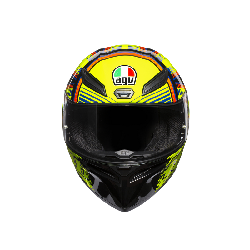 AGV K1 Rossi Soleluna 2015 Hi Vis Yellow Black Road Helmet Size XL 62cm