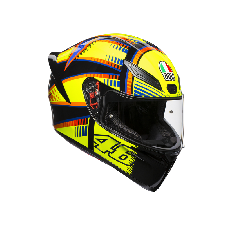 AGV K1 Rossi Soleluna 2015 Hi Vis Yellow Black Road Helmet Size XL 62cm