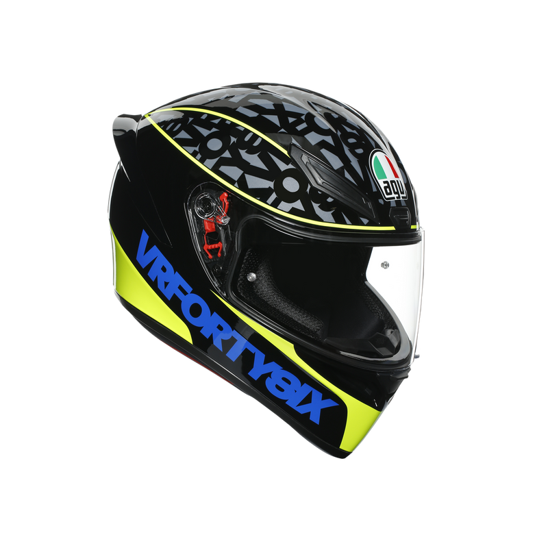 AGV K1 Rossi Speed 46 Black Blue Hi Vis Yellow Road Helmet Size Medium Large 58cm