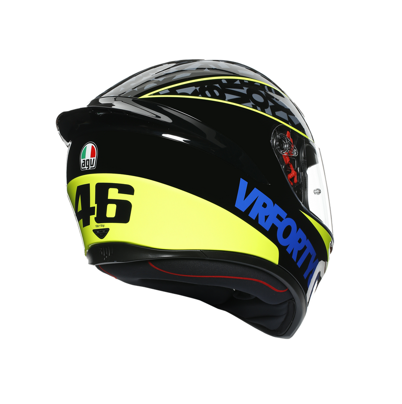 AGV K1 Rossi Speed 46 Black Blue Hi Vis Yellow Road Helmet Size XL 62cm