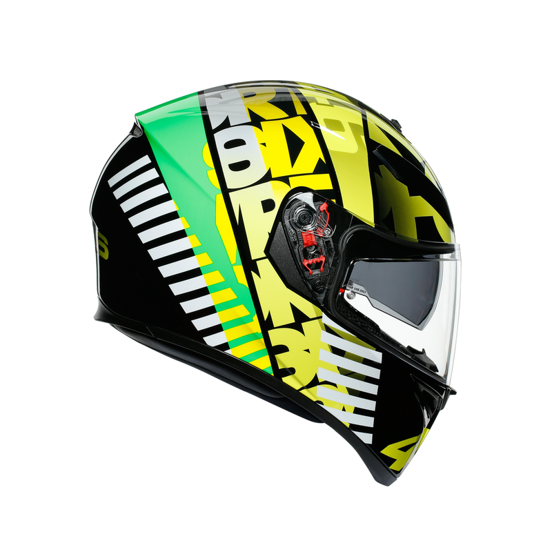 AGV K3 SV Rossi Tribe 46 Black Hi Vis Yellow Road Helmet Size Large 60cm