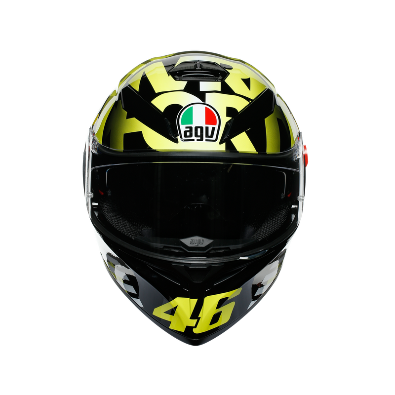 AGV K3 SV Rossi Tribe 46 Black Hi Vis Yellow Road Helmet Size Small 56cm