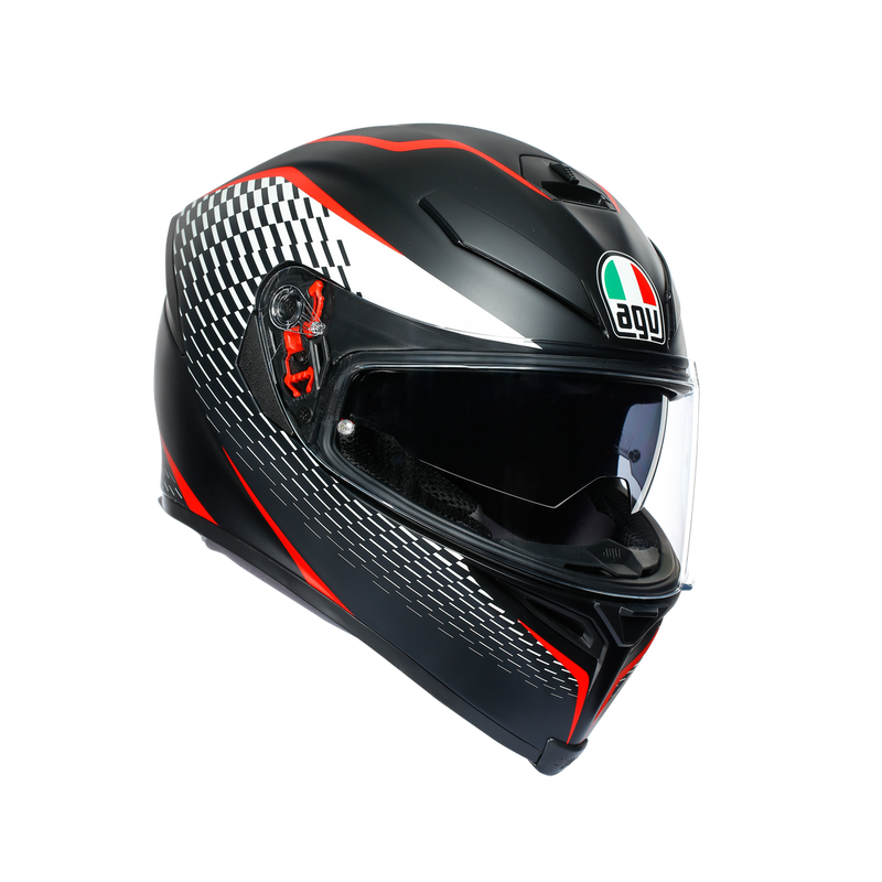 AGV K-5 S Thunder Matt Black White Red Road Helmet Size Medium Small 57cm