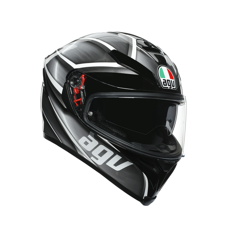 AGV K5 S Tempest Black Silver Road Helmet Size XS 54cm