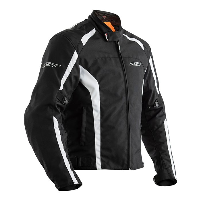 RST Rider CE Textile Jacket Black White 46 XL Extra Large Size