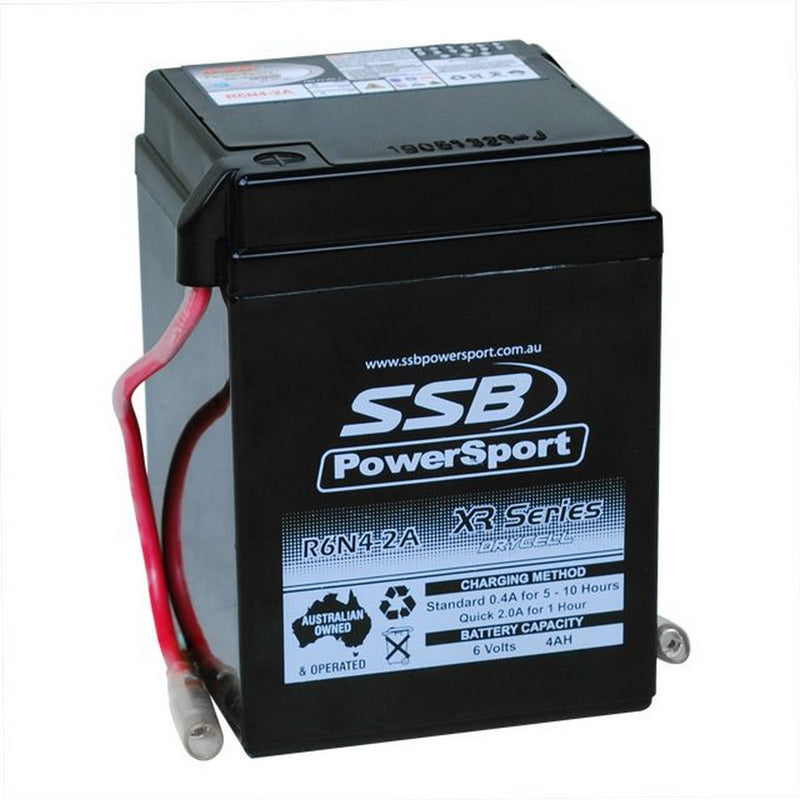 Super Start Motorcycle And Powersports Battery (Y6N4-2A) Agm 6V 4Ah By Ssb High Performance