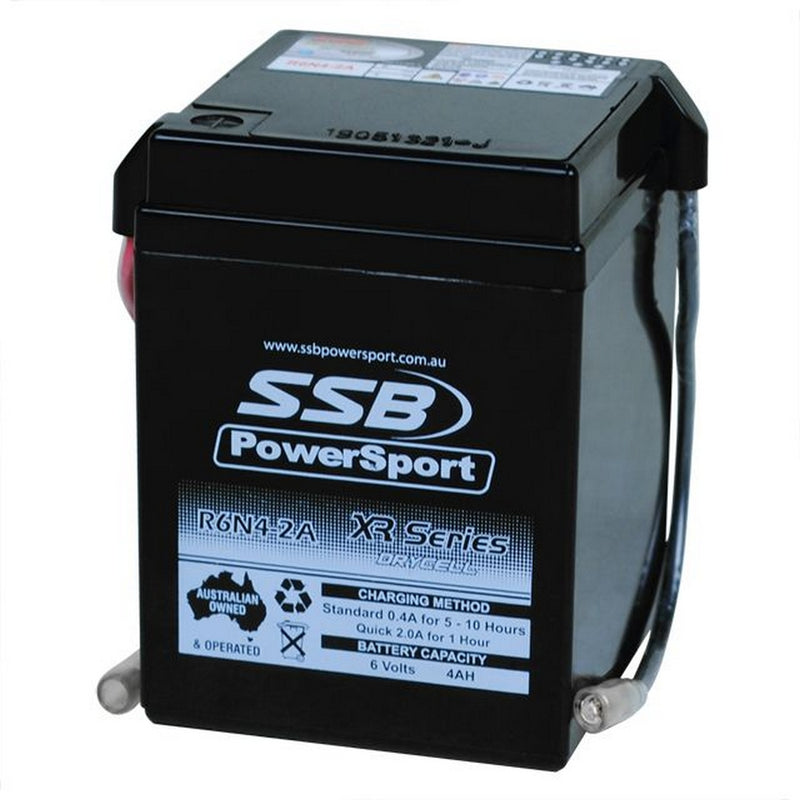 Super Start Motorcycle And Powersports Battery (Y6N4-2A) Agm 6V 4Ah By Ssb High Performance