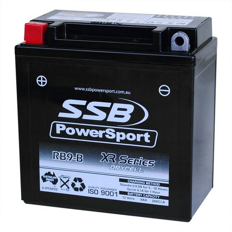 Super Start Motorcycle And Powersports Battery (Yb9-B) Agm 12V 9Ah 200Cca By Ssb High Performance