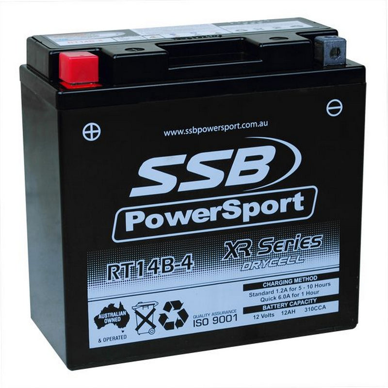 Super Start Motorcycle And Powersports Battery (Yt14B-4) Agm 12V 1.2Ah 310Cca By Ssb High Performance