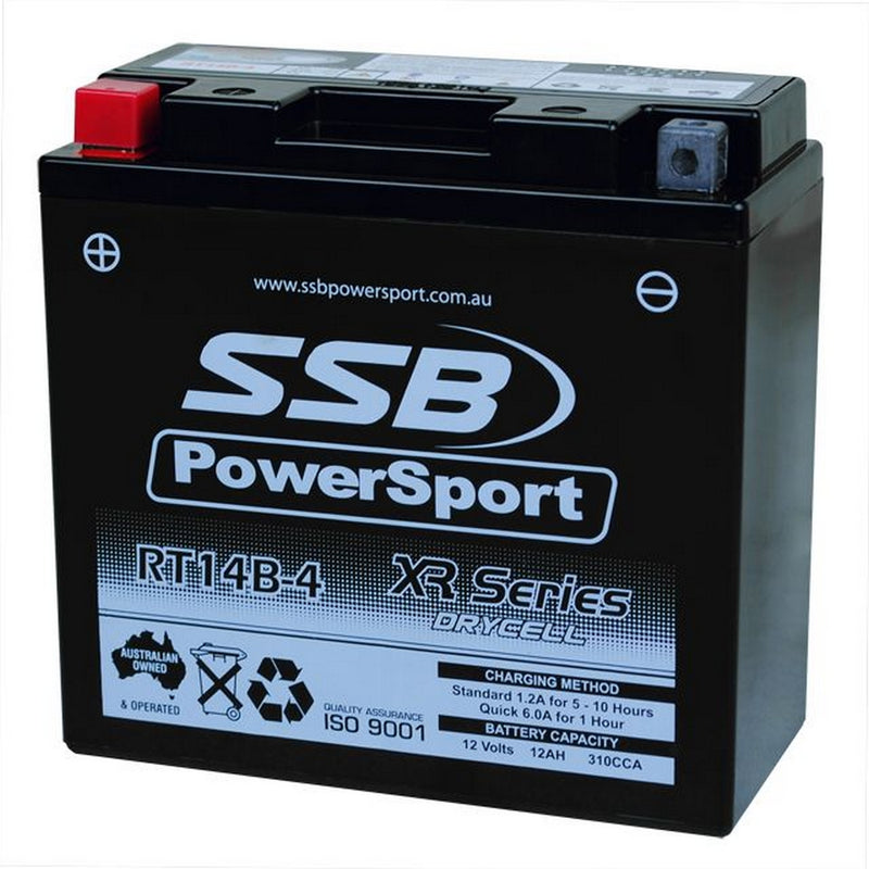 Super Start Motorcycle And Powersports Battery (Yt14B-4) Agm 12V 1.2Ah 310Cca By Ssb High Performance