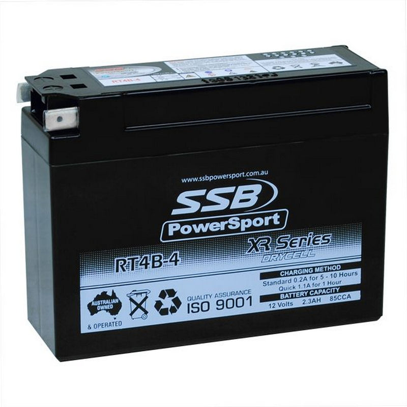 Super Start Motorcycle And Powersports Battery (Yt4B-Bs) Agm 12V 0.2Ah 85Cca Ssb High Performance