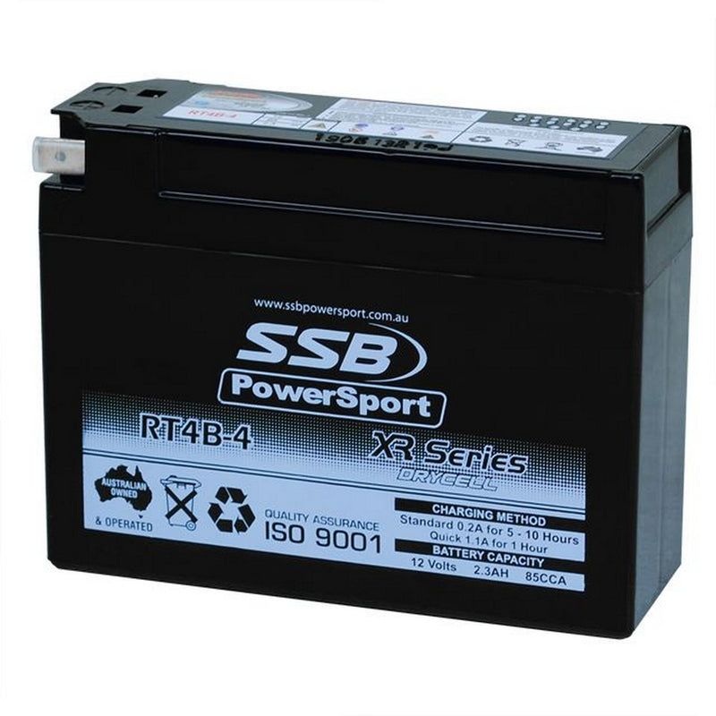 Super Start Motorcycle And Powersports Battery (Yt4B-Bs) Agm 12V 0.2Ah 85Cca Ssb High Performance